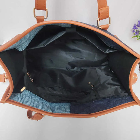 Personalized Canvas Handbag with PU Handle for Women