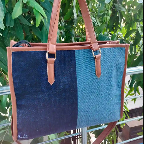 Personalized Canvas Handbag with PU Handle for Women