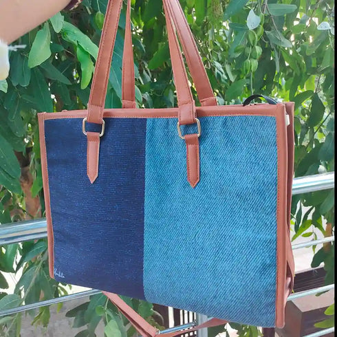 Personalized Canvas Handbag with PU Handle for Women