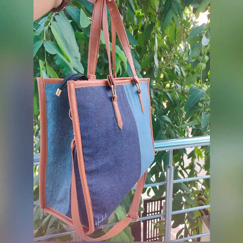 Personalized Canvas Handbag with PU Handle for Women