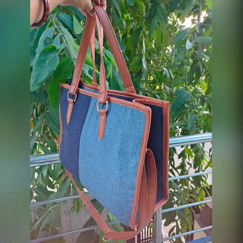 Personalized Canvas Handbag with PU Handle for Women