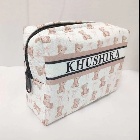 Personalized Teddy Printed Box Pouch for Kids