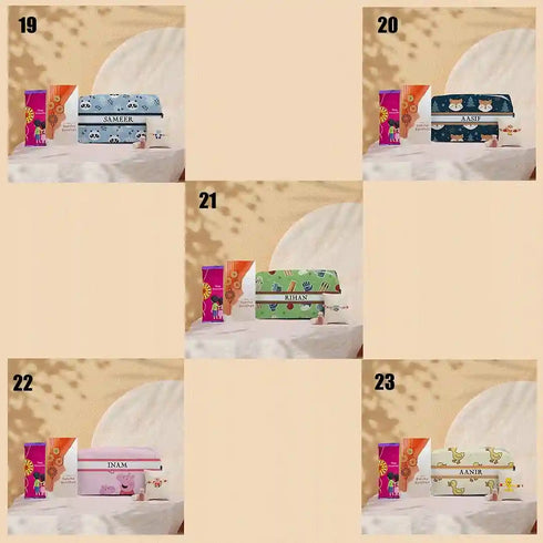 Personalised Box Pouch & Cartoon Rakhi Gift Combo For Kids