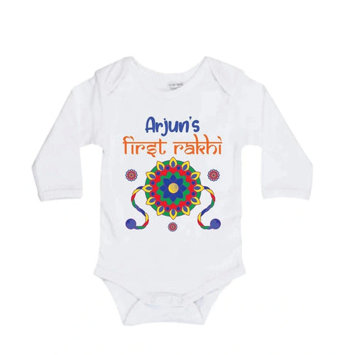 Personalised First Rakhi Printed Romper for Baby