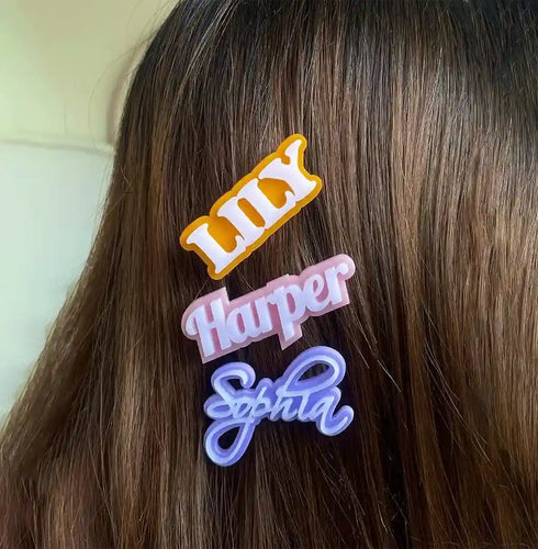 Personalized Set of 2 Hair Clip for Kids
