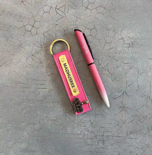 Personalized Pen and Keychain Combo with Charm