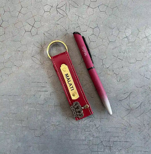 Personalized Pen and Keychain Combo with Charm