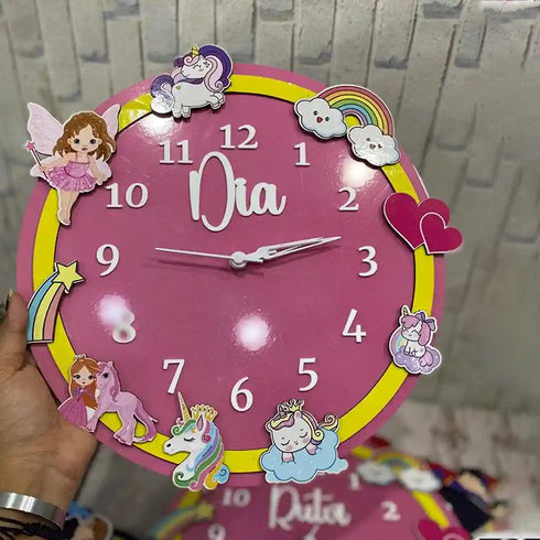 Personalized Cartoon Wall Clock for Kids