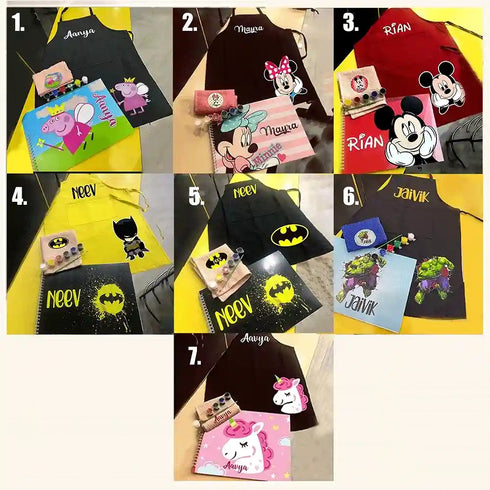 Personalised Waterproof Drawing Apron Combo for Kids