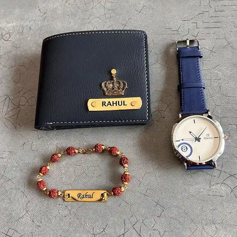 Personalized Wallet Rakhi Combo
