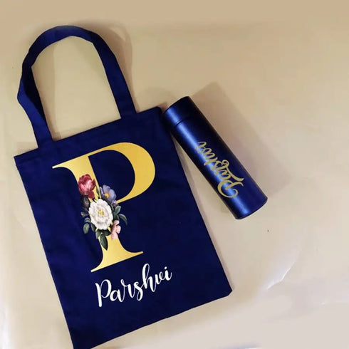 Personalized Tote Bag with Temperature Bottle 500ml