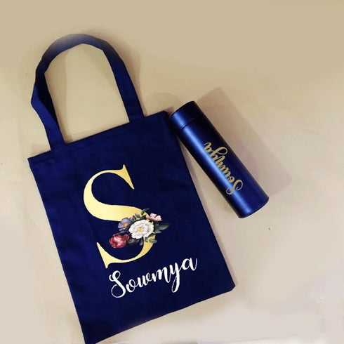 Personalized Tote Bag with Temperature Bottle 500ml