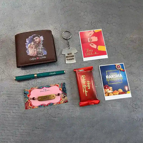 Personalized Wallet Rakhi Combo