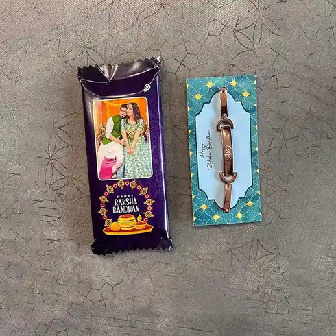 Personalized Brass Rakhi Bracelet Combo