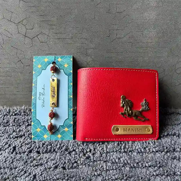 Customized Men's Wallet Rakhi Combo