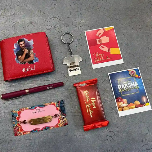Personalized Wallet Rakhi Combo