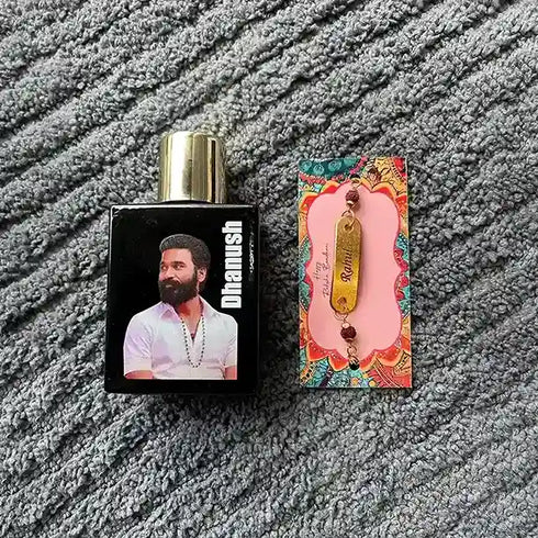 Customised Photo Perfume & Rudraksh Rakhi Combo