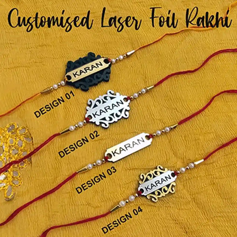 Customized Laser Foil Rakhi