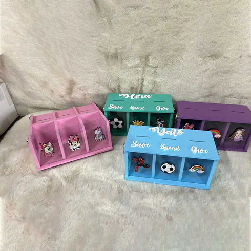 Personalized Piggy Bank with Acrylic Sheet In Front