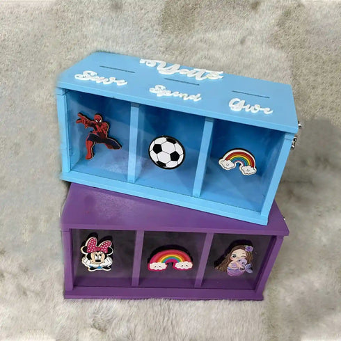 Personalized Piggy Bank with Acrylic Sheet In Front