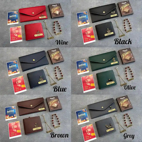 Personalised Bhaiya Bhabhi Rakhi Combo Gift Set