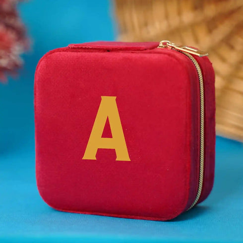 Personalized Initial Organizer Velvet Jewellery Box