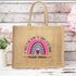 Personalized Rainbow Printed Jute Bag
