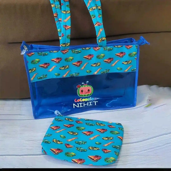 Personalized Jelly Tote Bag Combo – Bag & Pouch Set with Name