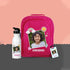 Personalized School Bag & Steel Sipper with Bag Tag Combo For Kids