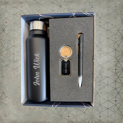 Personalized Stainless Steel Water Bottle Combo