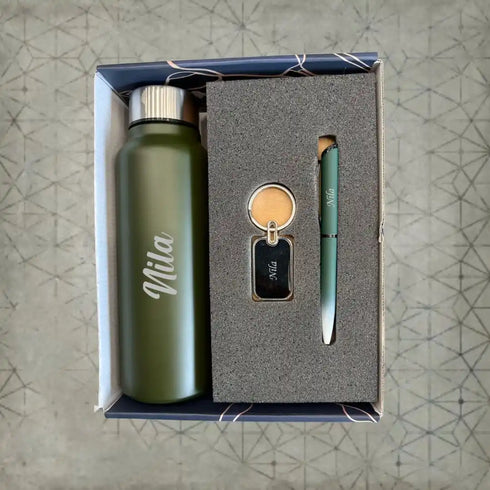 Personalized Stainless Steel Water Bottle Combo