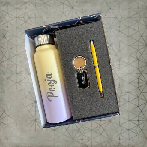Personalized Stainless Steel Water Bottle Combo