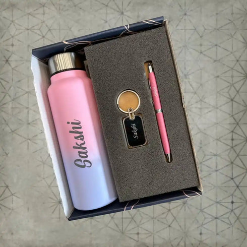 Personalized Stainless Steel Water Bottle Combo