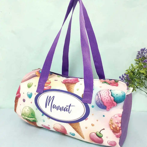 Personalised Ice Cream Printed Kids Swimming Duffle Bag