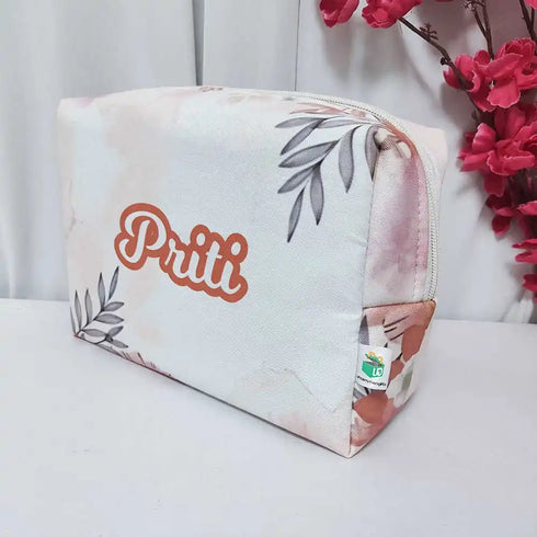 Personalized Leaf Printed Women Box Pouch