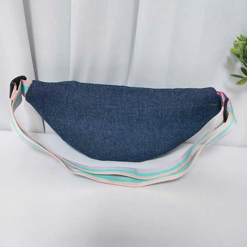 Personalised Printed Lunch Bag with Denim Waist Pouch Combo for Kids