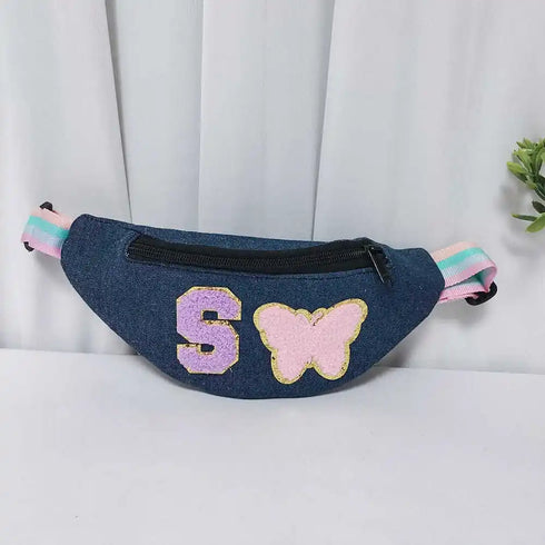 Personalised Printed Lunch Bag with Denim Waist Pouch Combo for Kids