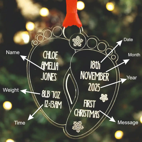 Personalised Baby First Christmas Acrylic Ornament