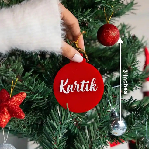 Personalised Round Christmas Ornament