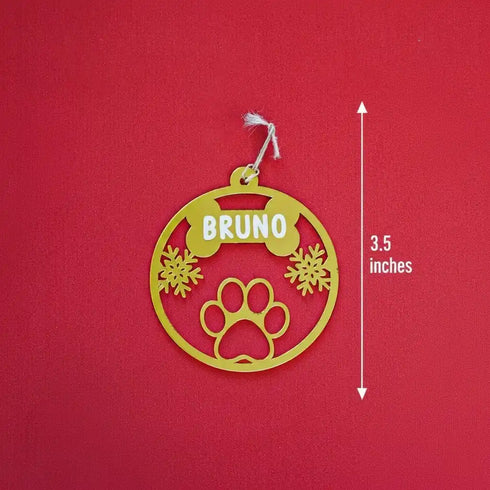 Personalized Pet Paw Acrylic Ornament For Christmas