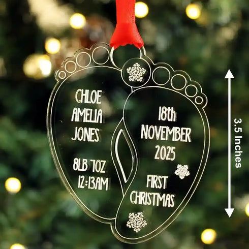 Personalised Baby First Christmas Acrylic Ornament