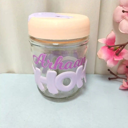 Personalised Hoho Printed Glass Tumbler with Lid and Straw - 450ml
