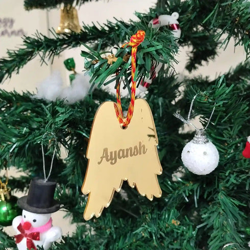 Personalized Gold Acrylic Christmas Ornament Set of 4