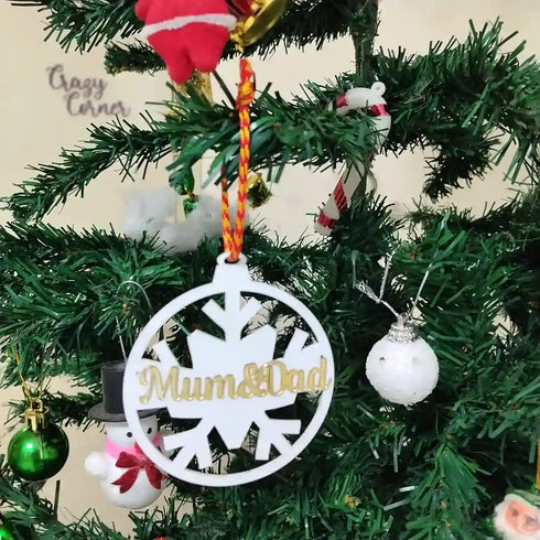Personalized Snowflake Acrylic Ornament For Christmas