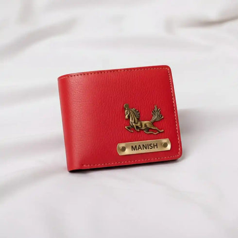 Personalised Men's Leather Wallet With Charm