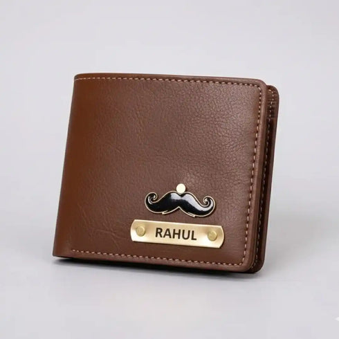 Personalised Men's Leather Wallet With Charm
