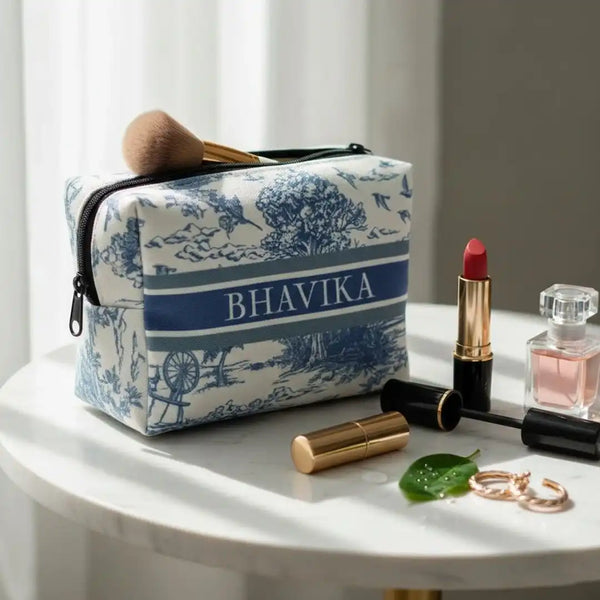 Personalised Blue Jungle Box Pouch