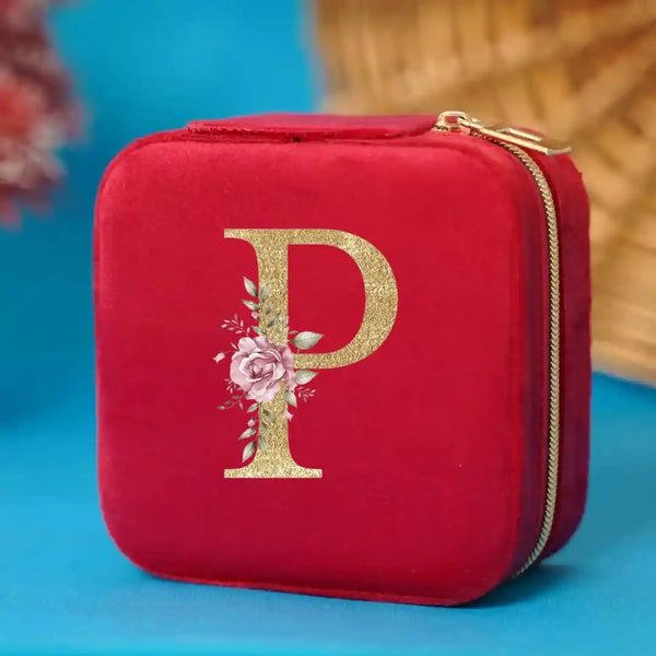 Personalized Initial Organizer Velvet Jewellery Box