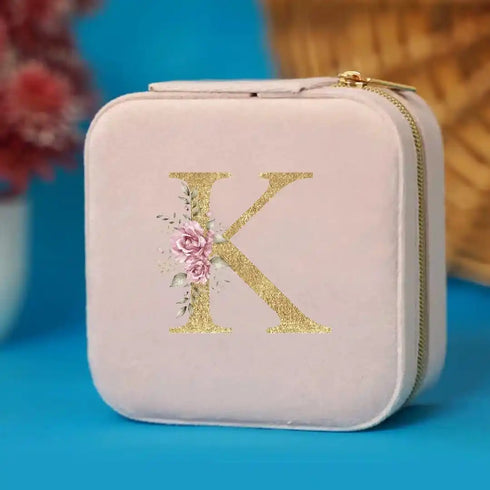 Personalized Initial Organizer Velvet Jewellery Box