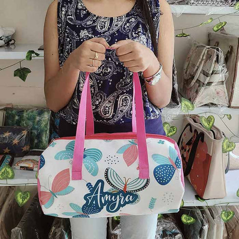 Personalised Butterfly Printed Kids Duffle Bag